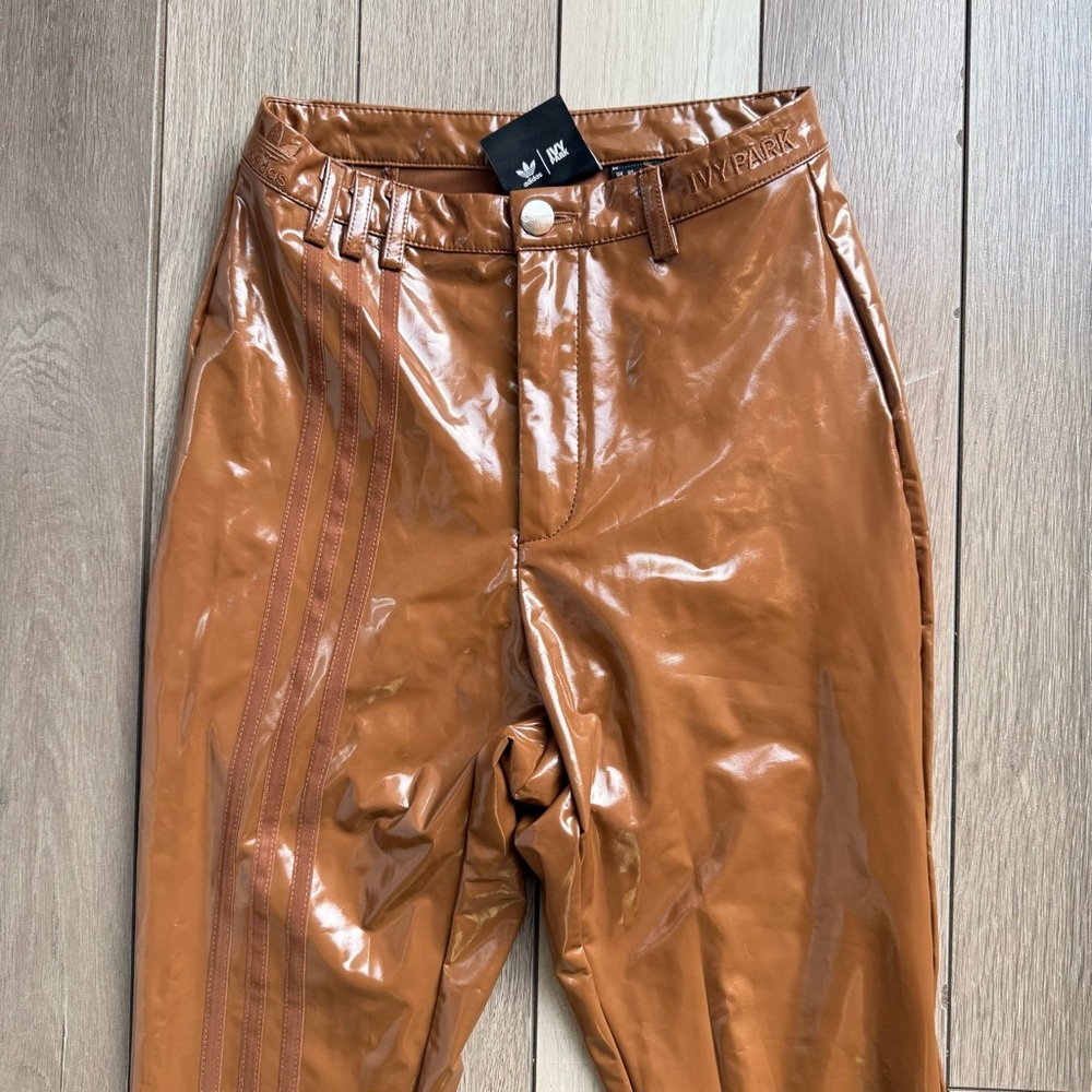Beyonce Adidas x Ivy Park Icy Park Wild Brown Latex Pants Size XS - Picture 4 of 7